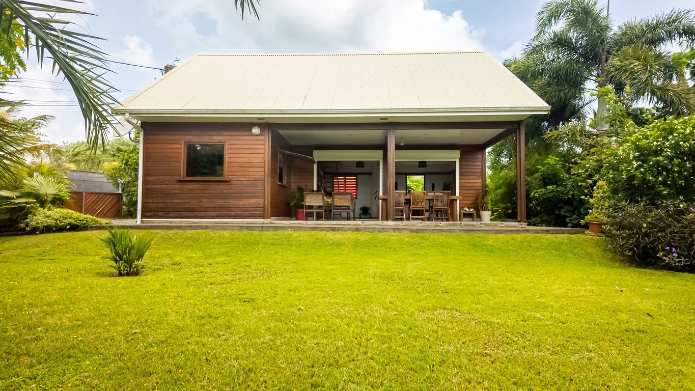Coucher de soleil sur le jardin tropical, Au Jardin d'Éole Sainte-Rose Guadeloupe